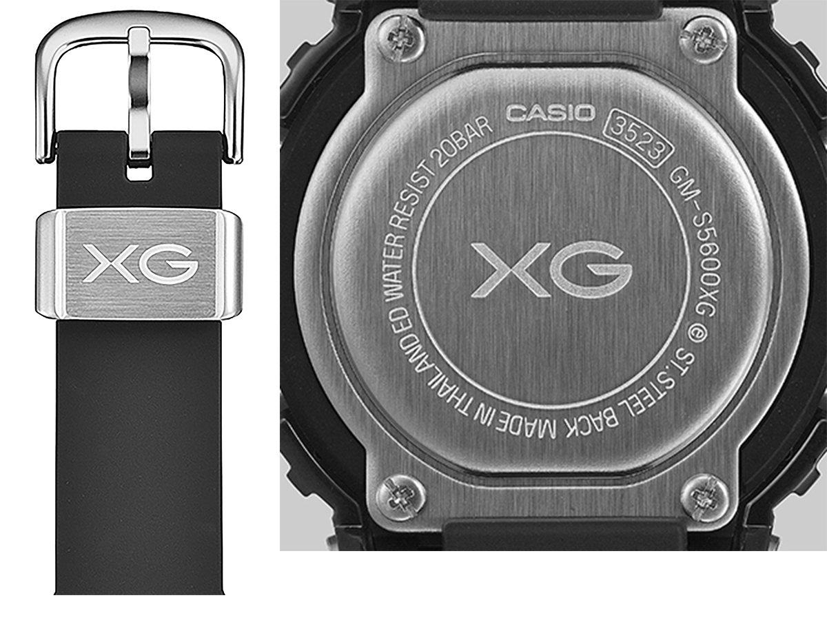 G-SHOCK GM-S5600XG 表圈与背盖上均饰有 XG 徽标。