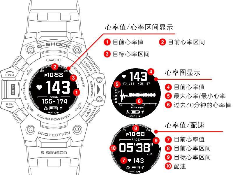 心率监测器/心率区显示
