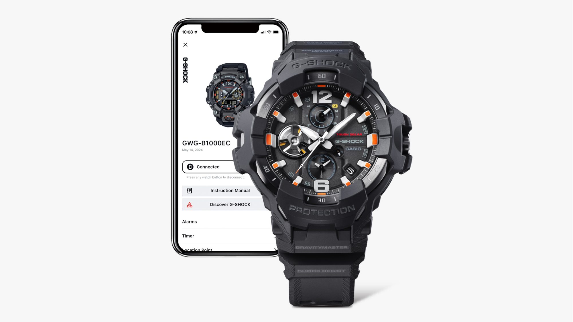 太阳能计时，带 Bluetooth® (GR-B300EC)、Bluetooth® 和无线电控制 (GWG-B1000EC) 以及 Multiband 6 无线电控制 (GW-9500EC)，可提高精确度和可靠性