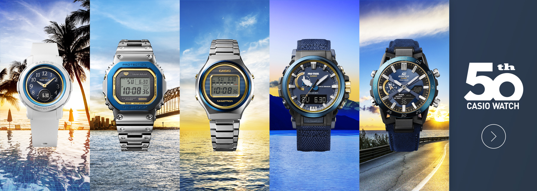 CASIO 腕表 50 周年纪念款横幅