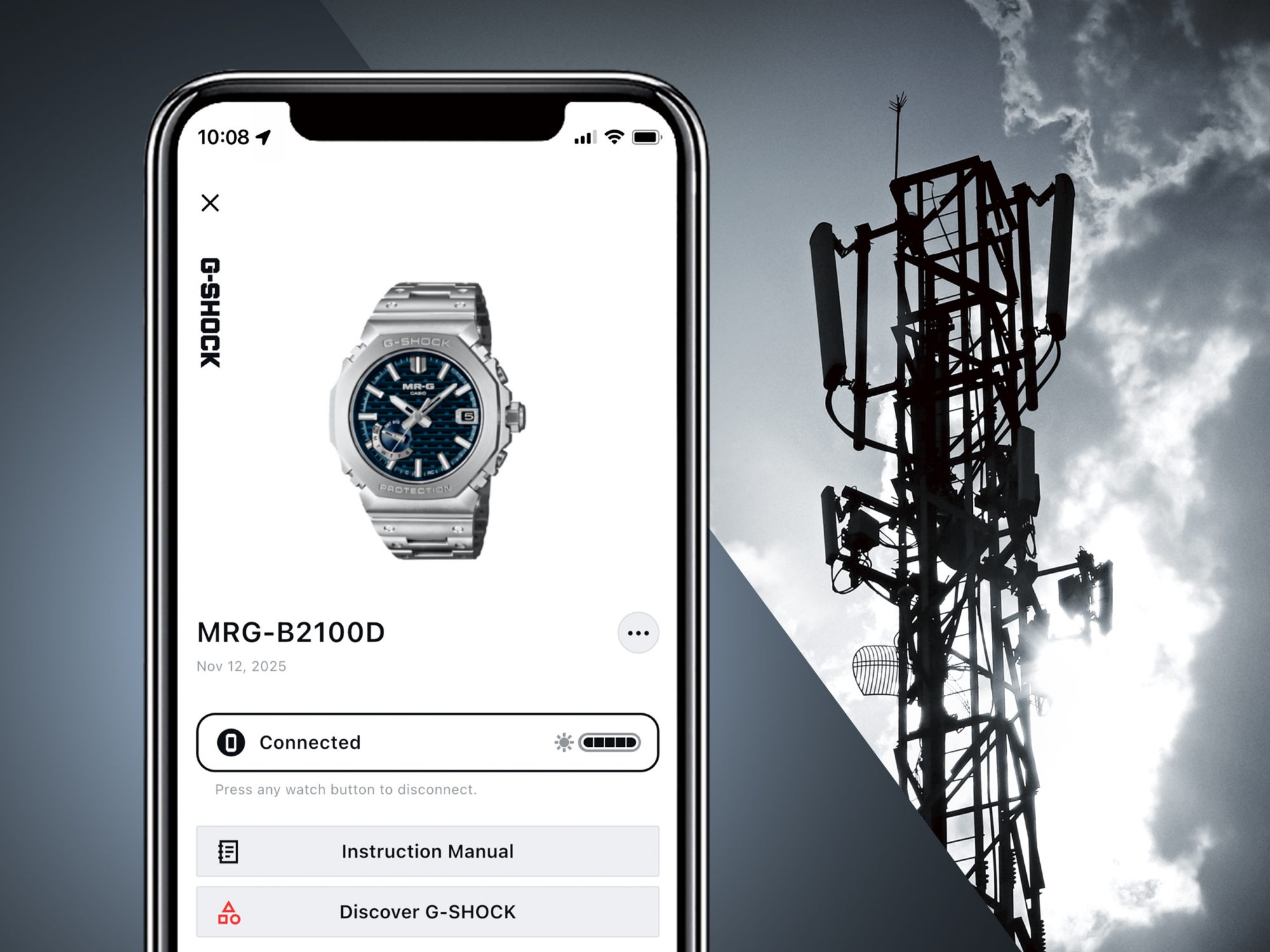 MRG-B2100D-2A Bluetooth® 无线电太阳能手表的图像